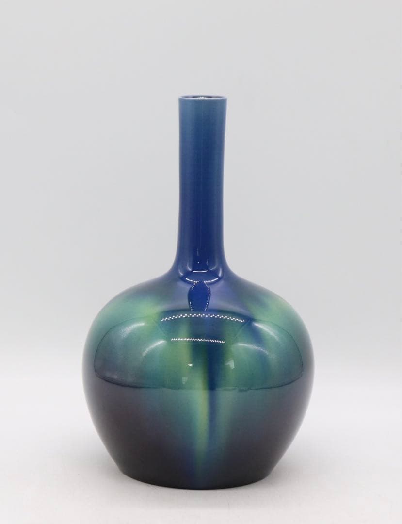 美品　三代　徳田八十吉　花生　「八十吉作」　共箱　送料込み250503