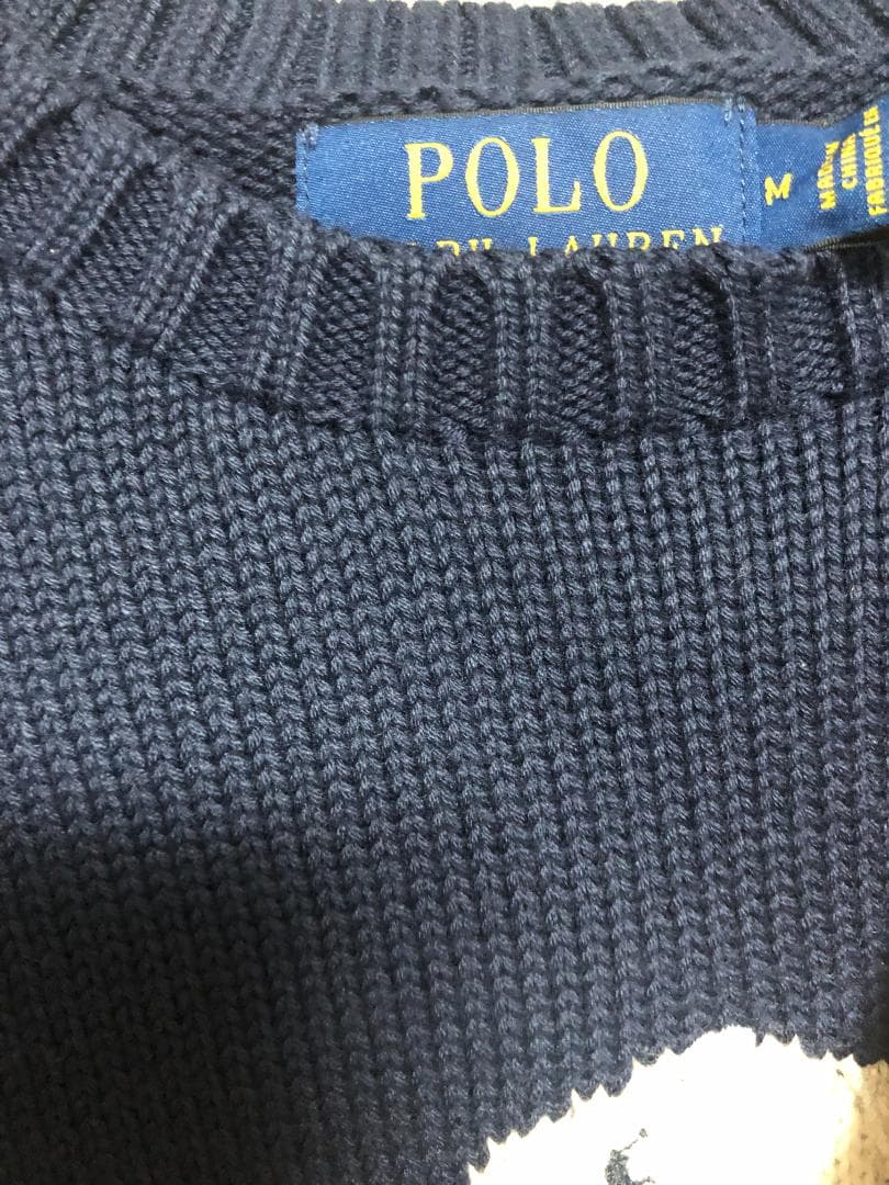 未使用 ポロベアコットンブレンドセーター M ゴルフ RLX POLO GOLF