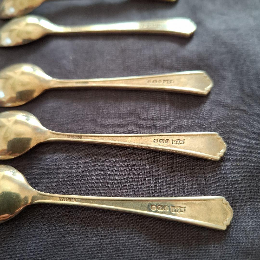 英国、銀製(M&W製)、姫スプーン6本