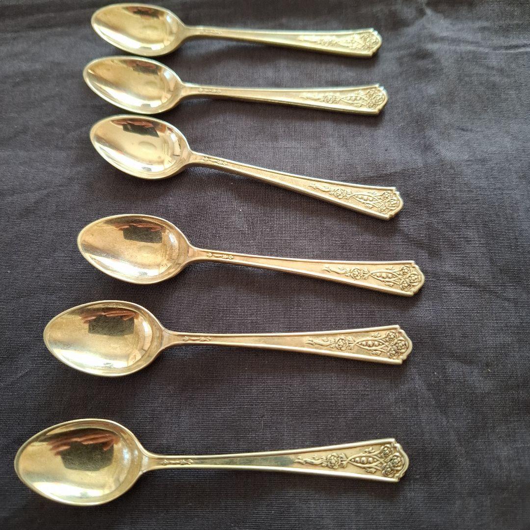 英国、銀製(M&W製)、姫スプーン6本