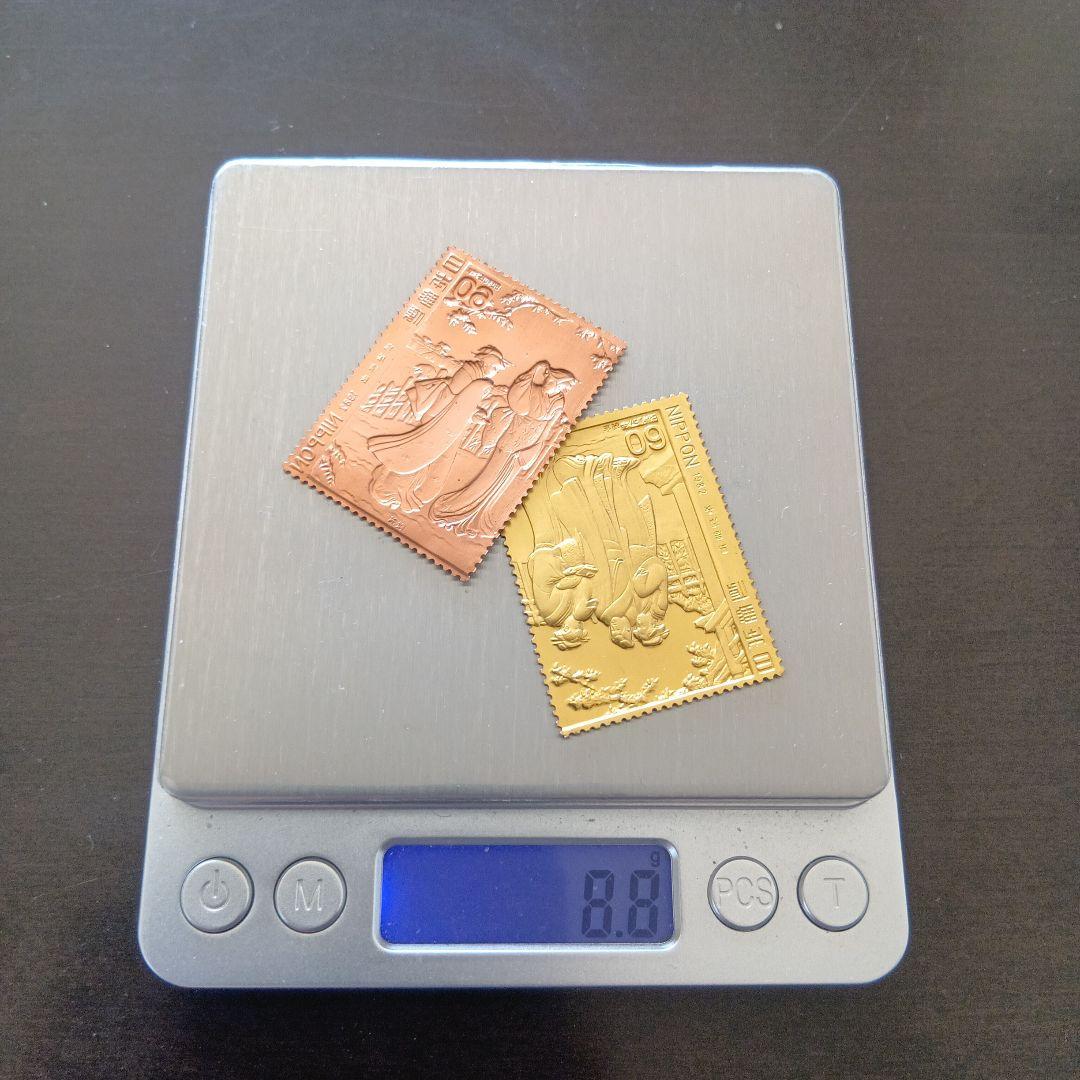 松本徽章工業　金属工芸品　特別郵趣　純金/純銅プレート切手趣味週間　鳥居清長