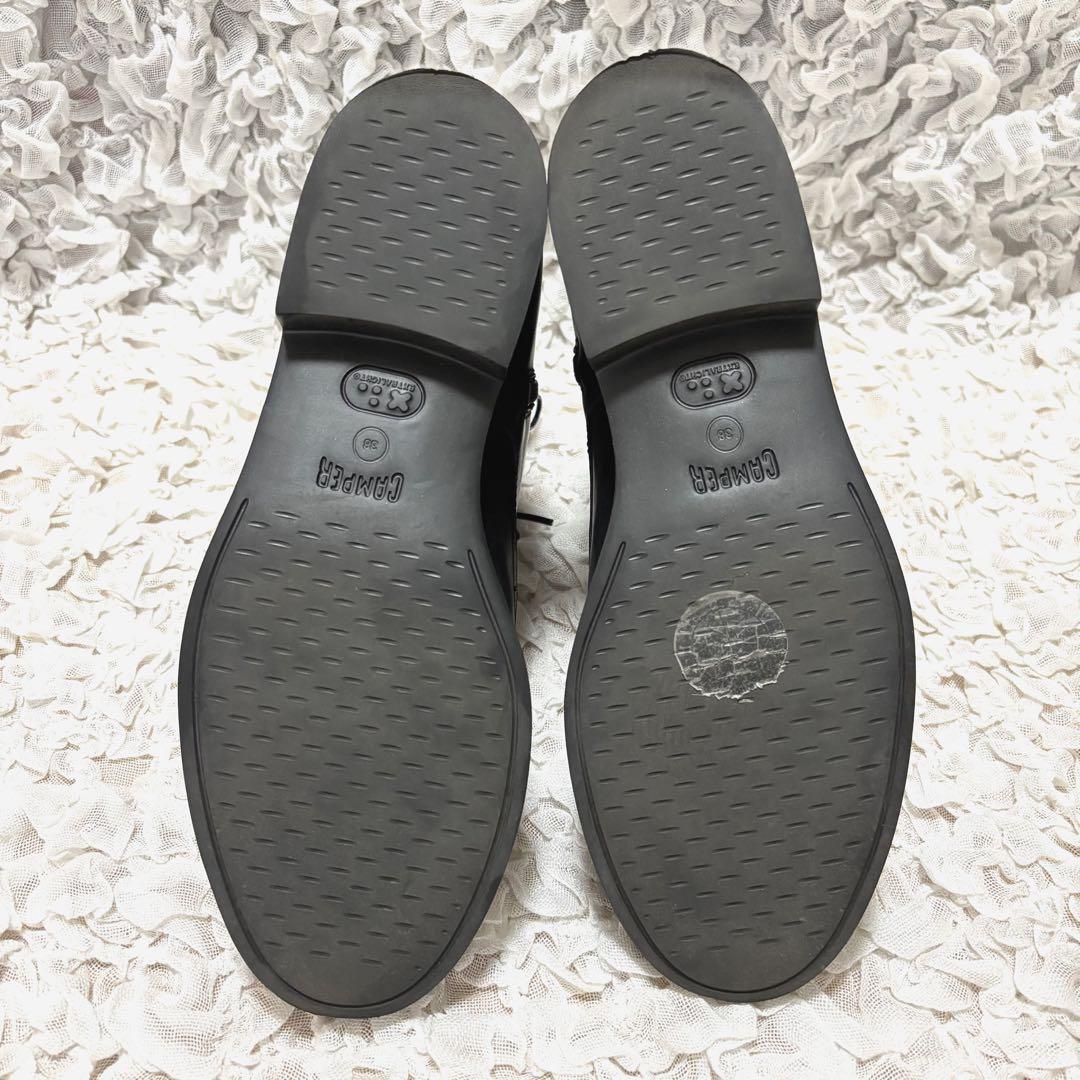 美品 箱付き カンペール ゴアテックス ブーツ サイドジップ レザー 黒 38