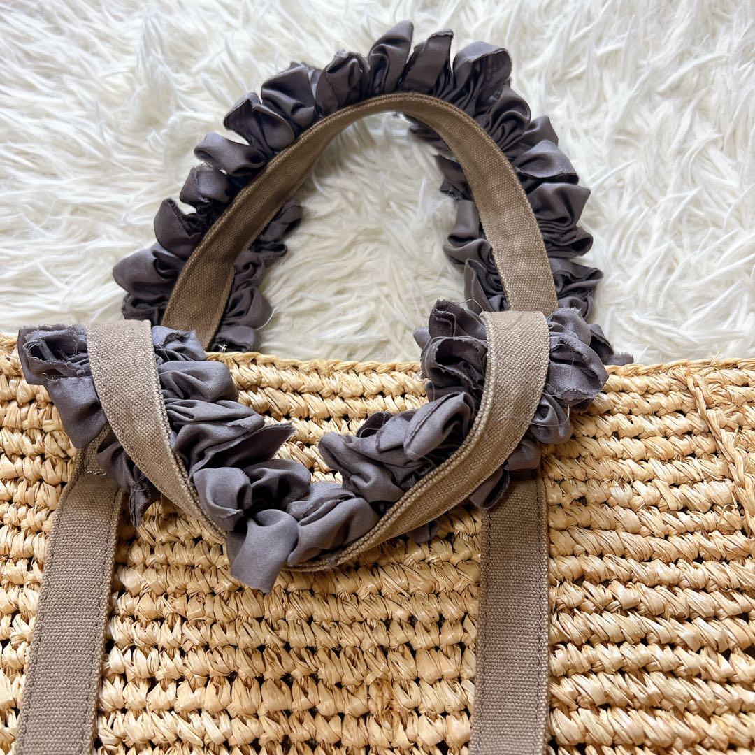 ラドロー　カゴバック　ストロー　ラフィア　グレープハンドル