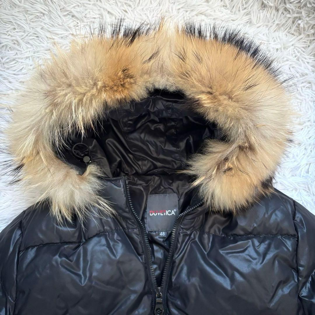 美品　DUVETICA Vega ダウンジャケット/48/黒 /ラクーンファー