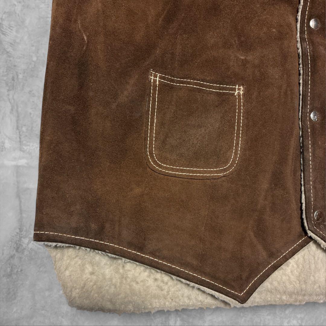 Sears The Leather Shop スエードベスト ブラウン2XLボア