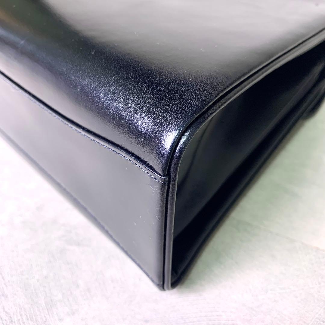 WAKO 銀座和光 カーフレザー ゴールド金具 フォーマル ハンドバッグ 黒