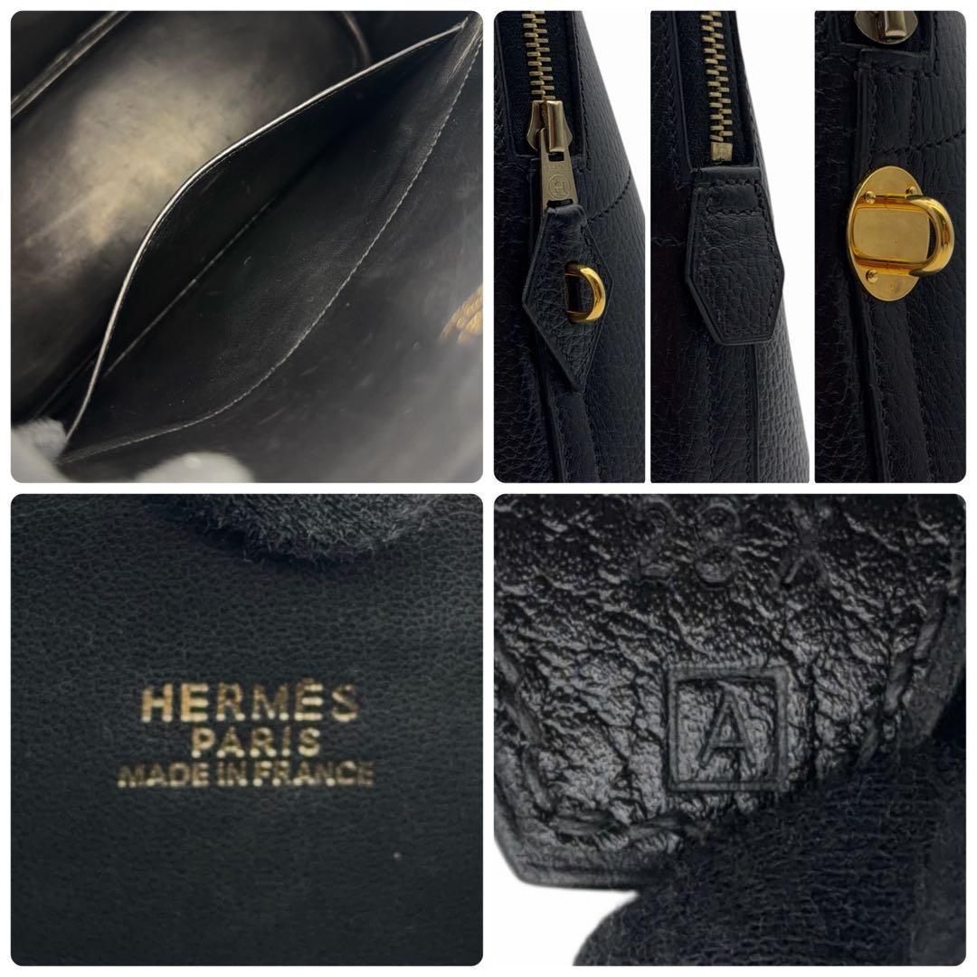 【美品】ストラップ付 エルメス ボリード31 アルデンヌ ブラック ハンドバッグ