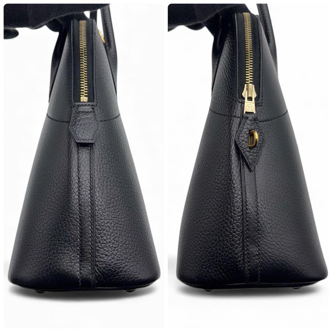 【美品】ストラップ付 エルメス ボリード31 アルデンヌ ブラック ハンドバッグ