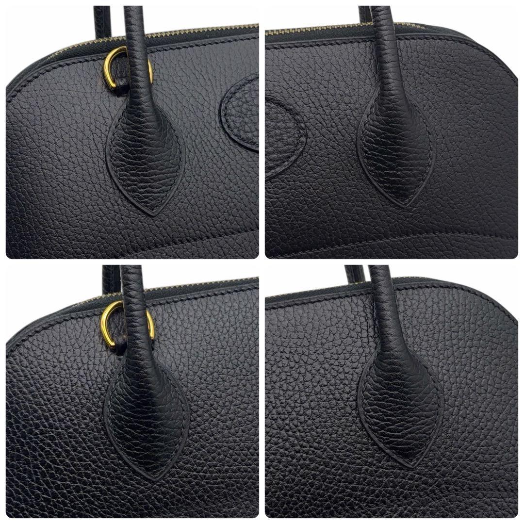 【美品】ストラップ付 エルメス ボリード31 アルデンヌ ブラック ハンドバッグ