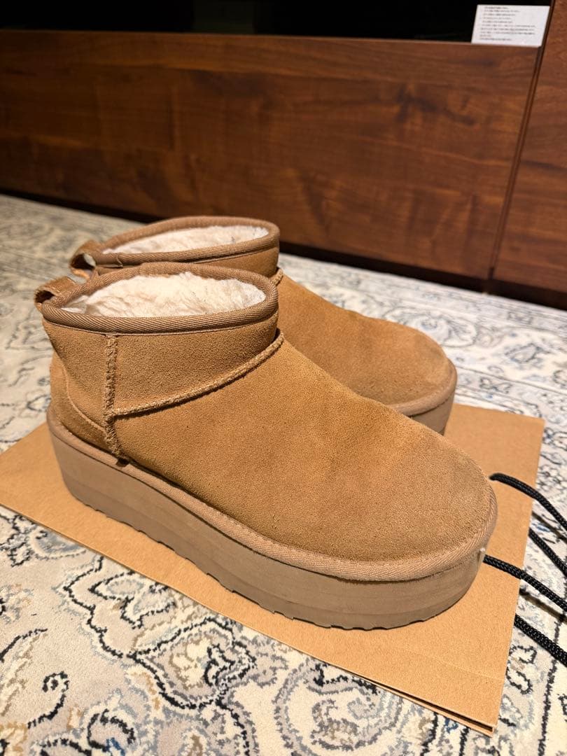 UGG ブラウン ムートンブーツ 厚底　25cm