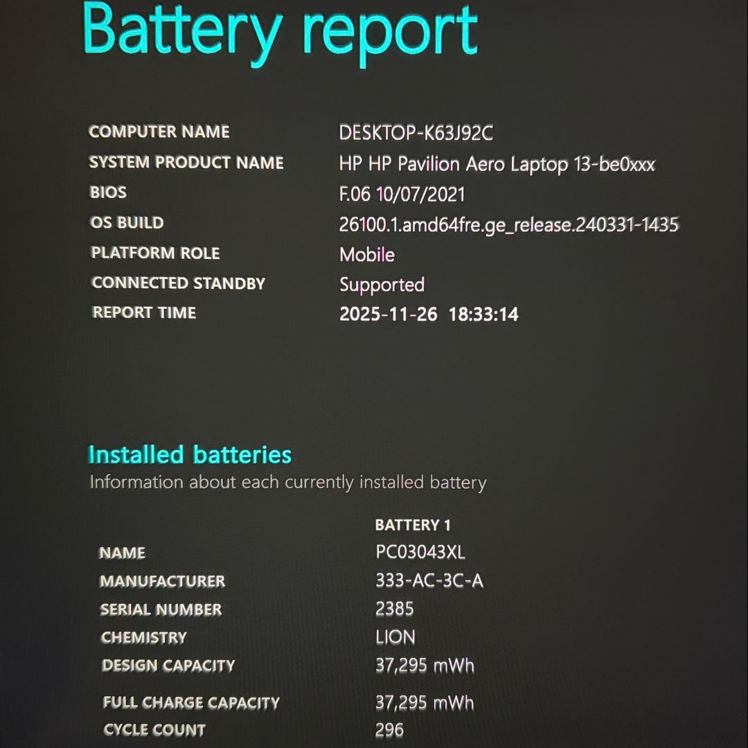 準美品 Pavilion Laptop 13 Ryzen7 5800U 16GB