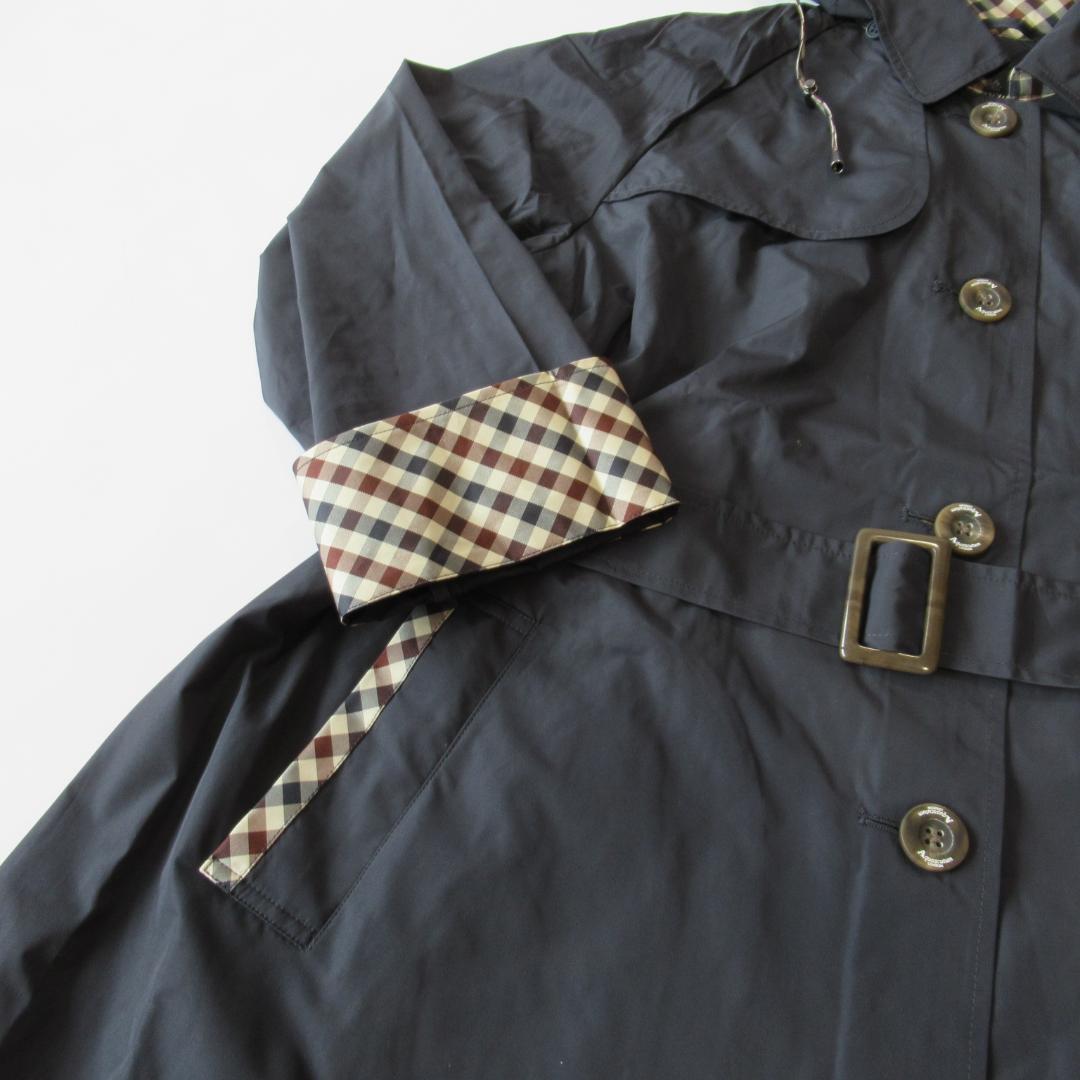 アクアスキュータム未使用ネイビー トレンチデザイン レインコート M 2/2