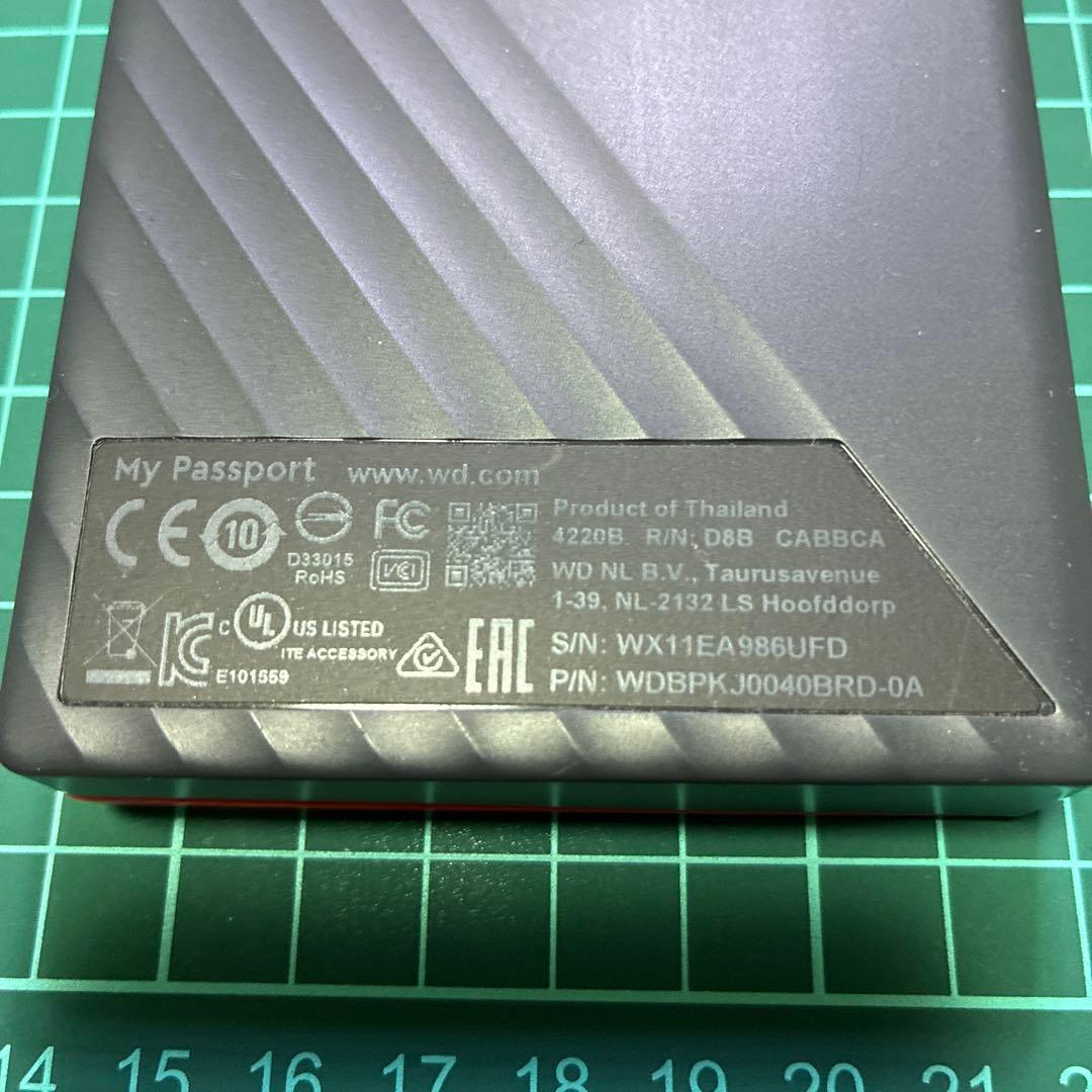 WD My Passport 外付けHDD 4T 赤