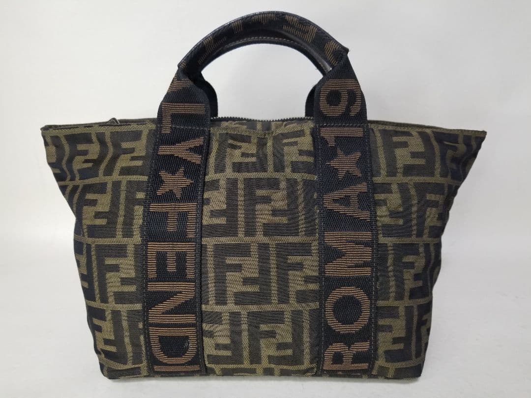 ヴィンテージ フェンディ FFモノグラム ジッピーハンドバッグ（ブラウン）