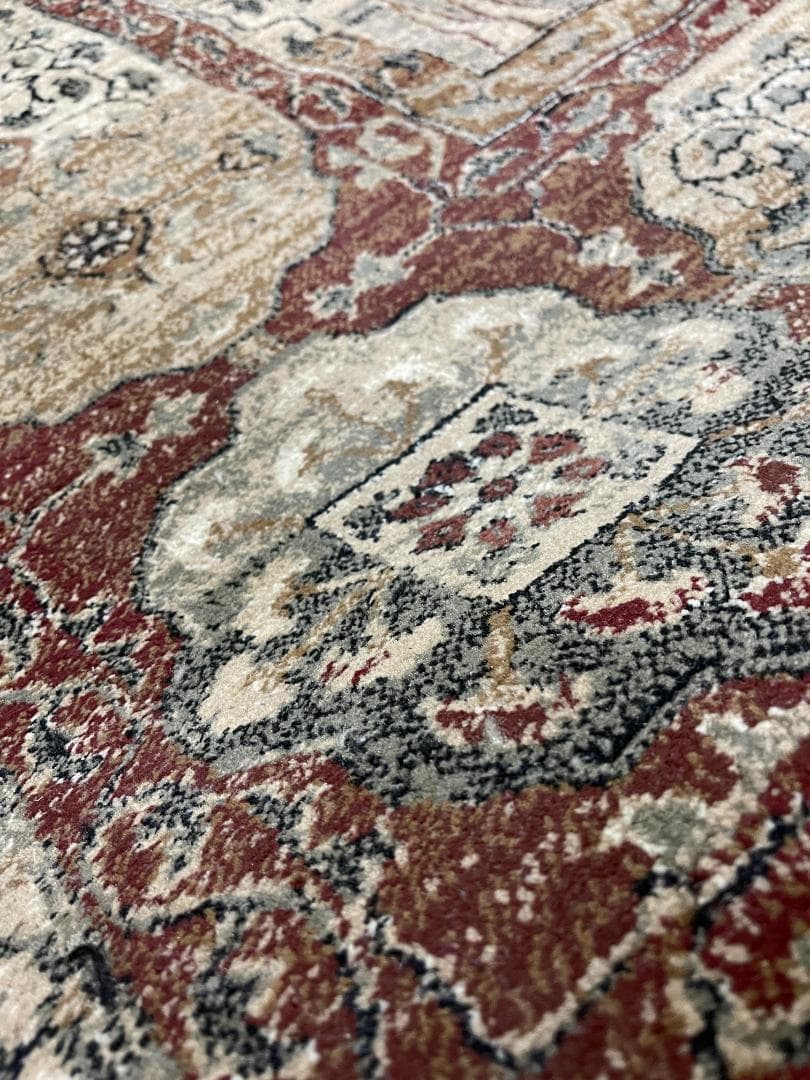 【定価88000円美品】高密度ウィルトン織り高級ペルシャ柄絨毯肉厚ヴィンテージ風