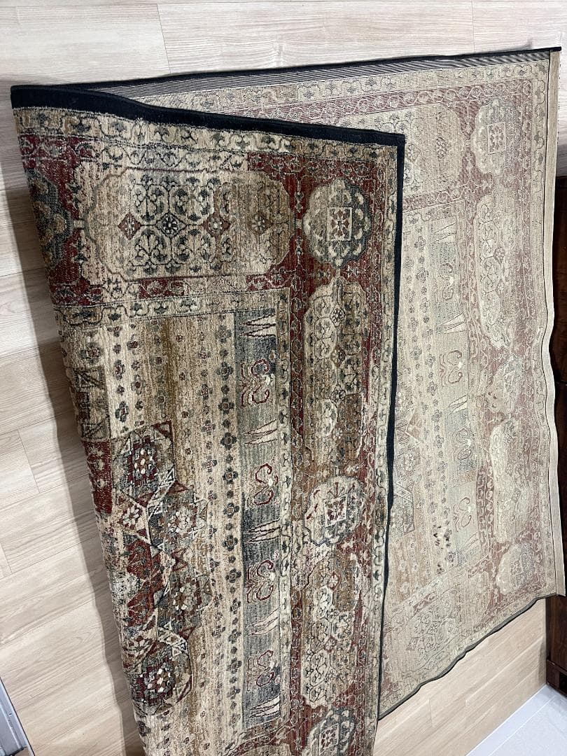 【定価88000円美品】高密度ウィルトン織り高級ペルシャ柄絨毯肉厚ヴィンテージ風