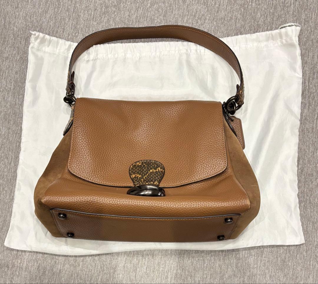 ★*★様 COACH・ブラウン・レザーハンドバッグ・ブティックライン・ハンドバッ