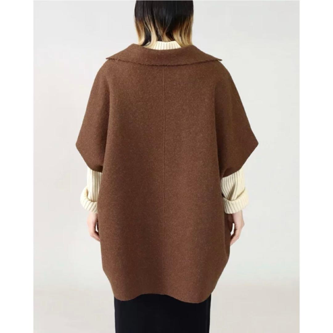 本日最終価格　金額戻ります　今期　ブラウンシニカルリバーシブルポンチョコート