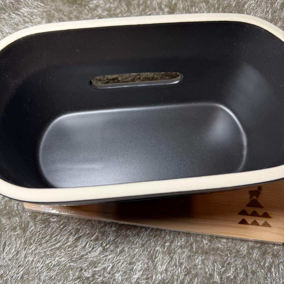 【新品】かもしか道具店　陶の炭火コンロ　角　黒