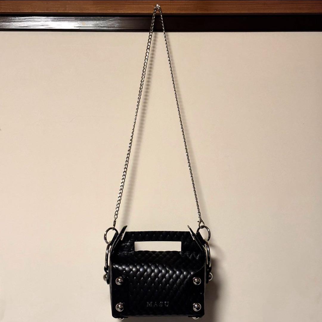 バッグ MASU 25AW LEATHER CAKE MINI BAG BLACK