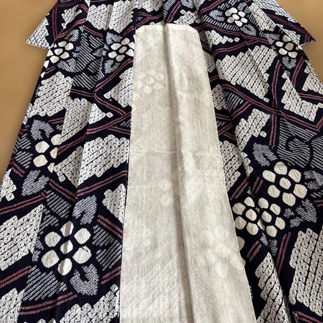 有松しぼり大胆かつ繊細な細かい絞り浴衣未使用品手縫い綿100%