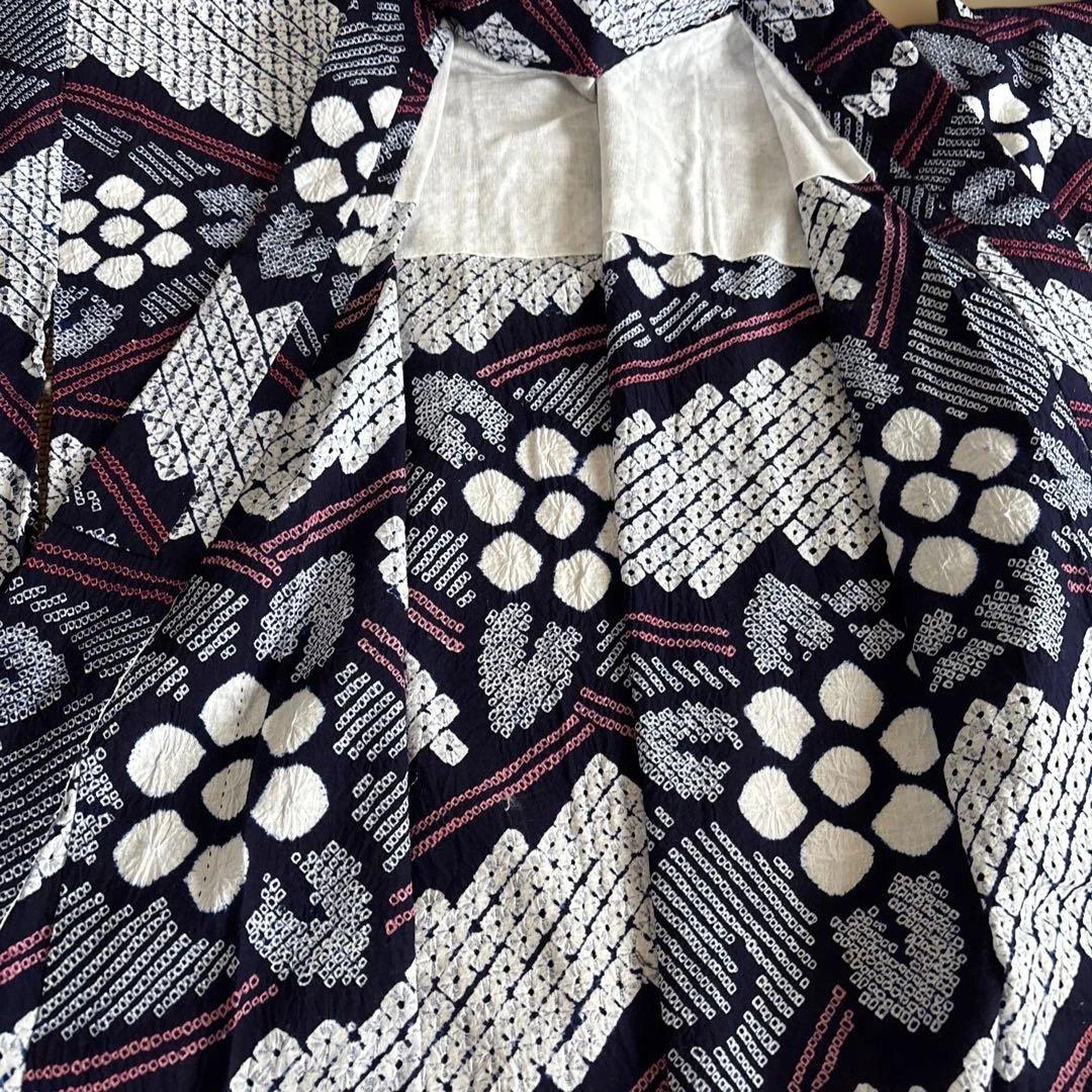 有松しぼり大胆かつ繊細な細かい絞り浴衣未使用品手縫い綿100%