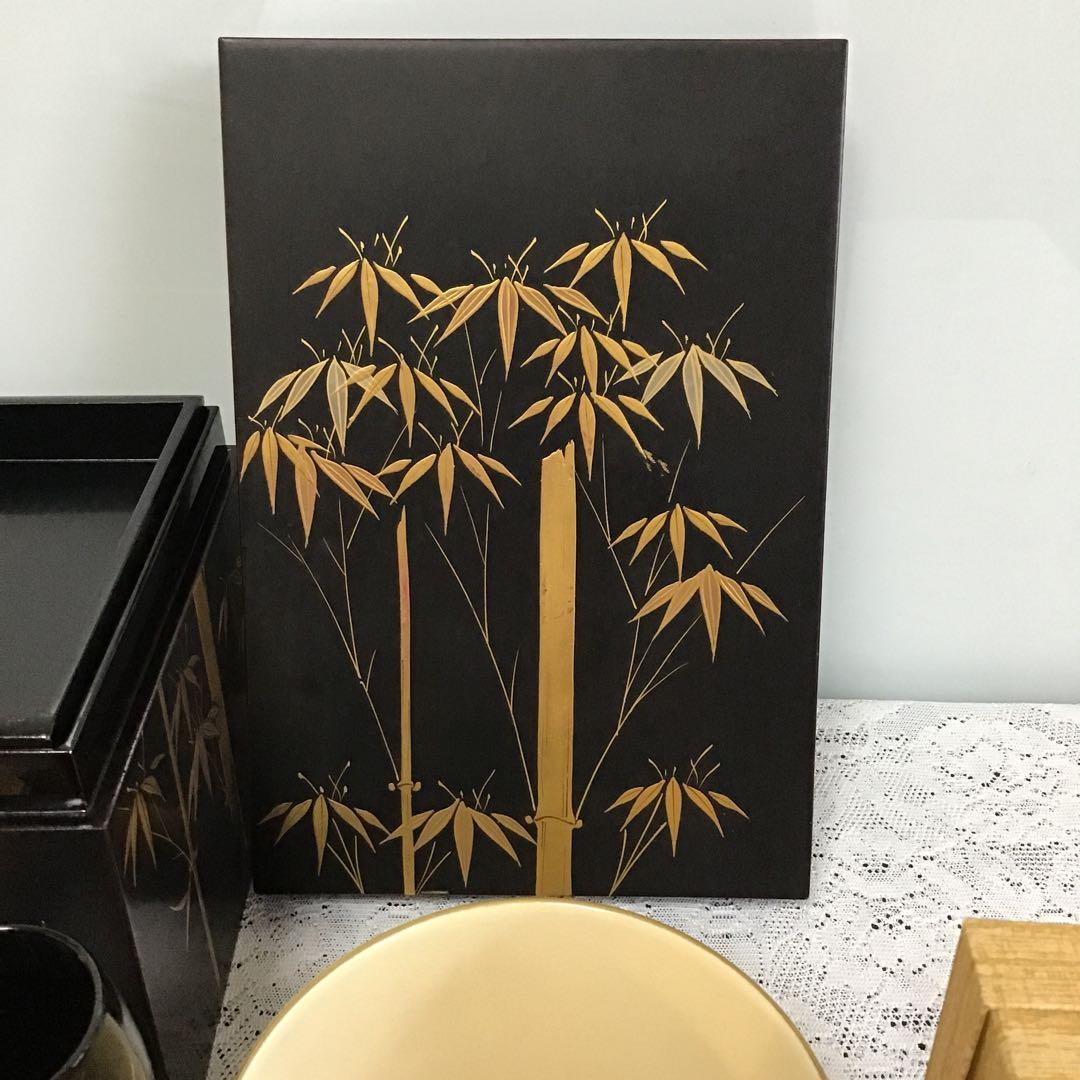 茶箱　竹　蒔絵　一揃え　セット