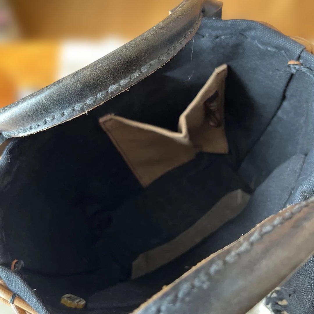 エバゴス ebagos ブライドルレザー紅藤かごバッグ