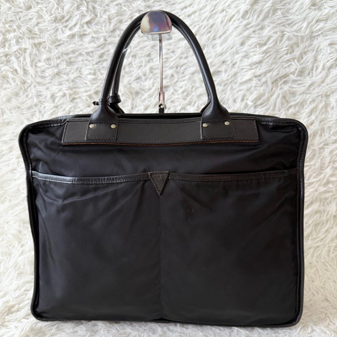 【フェリージ】ビジネスバッグ　ブリーフケース レザー　ナイロン ブラック