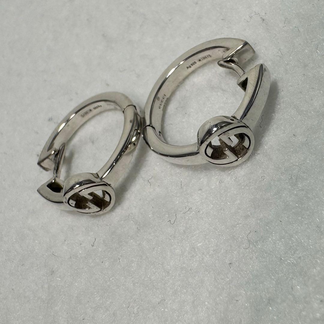 グッチ ピアス インターロッキング　フープピアス　シルバー925 リング