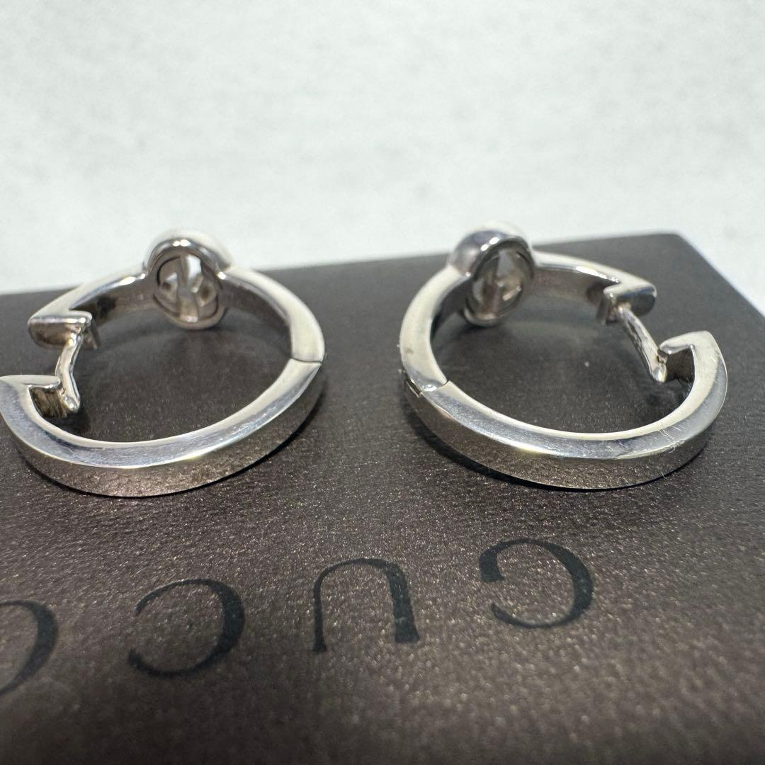 グッチ ピアス インターロッキング　フープピアス　シルバー925 リング