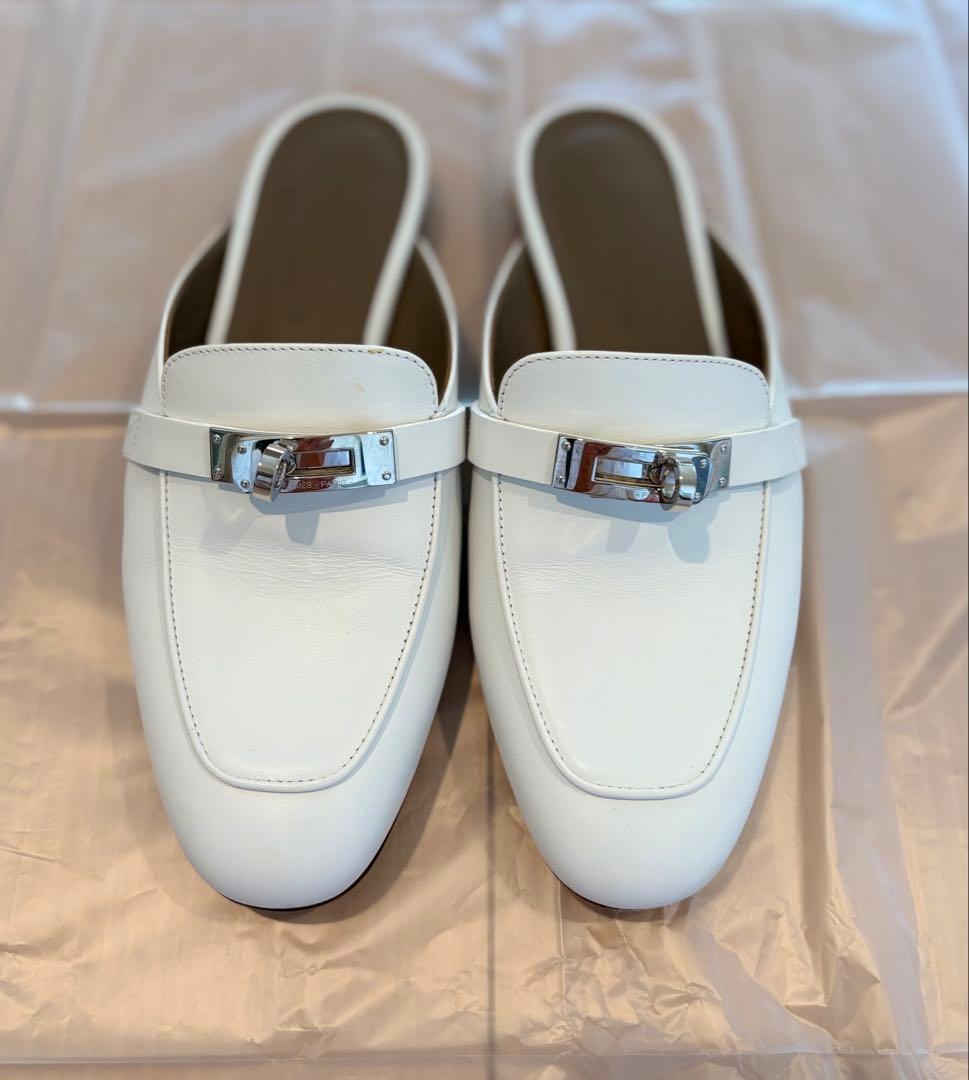エルメス OZ オズ　ホワイト 白 ミュール　　サンダル 34
