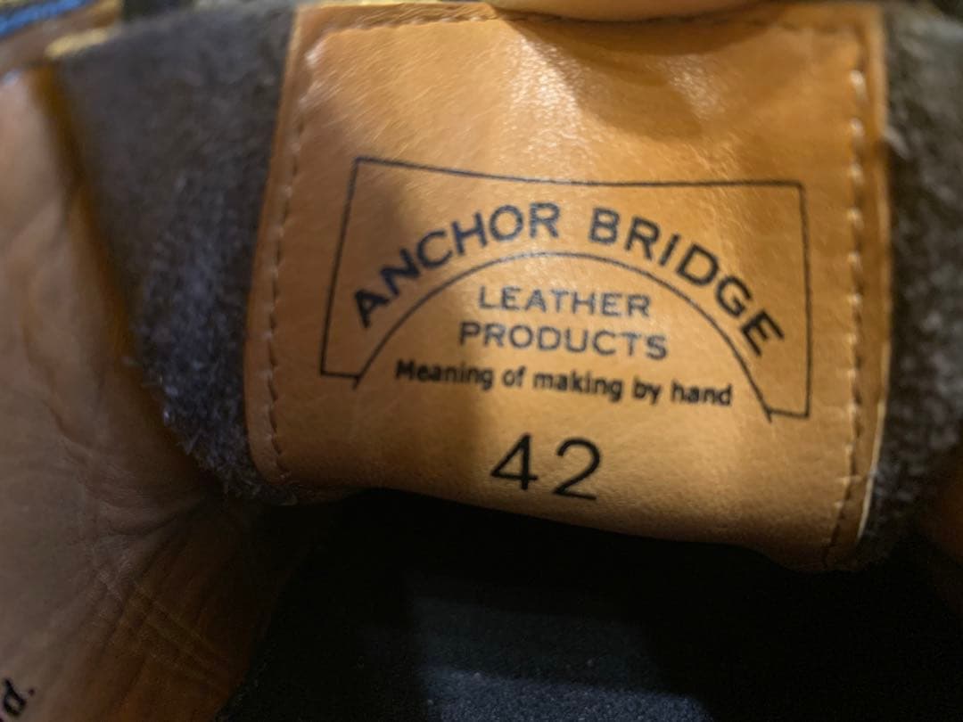 Anchor Bridge チロリアンシューズ　黒レザー 26〜26.5相当