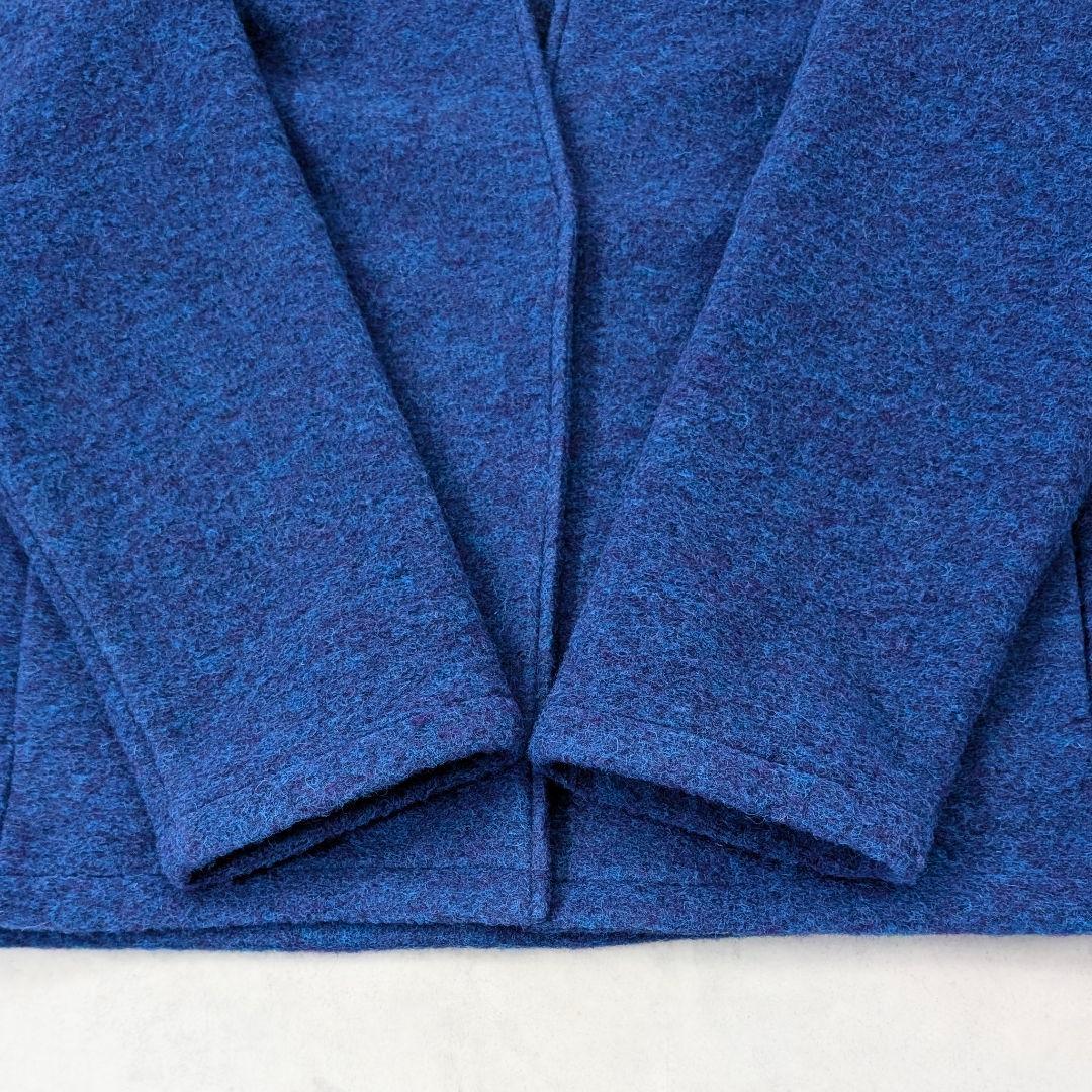 極美品★NOMBRE IMPAIR スライバーニットショートコート ブルー