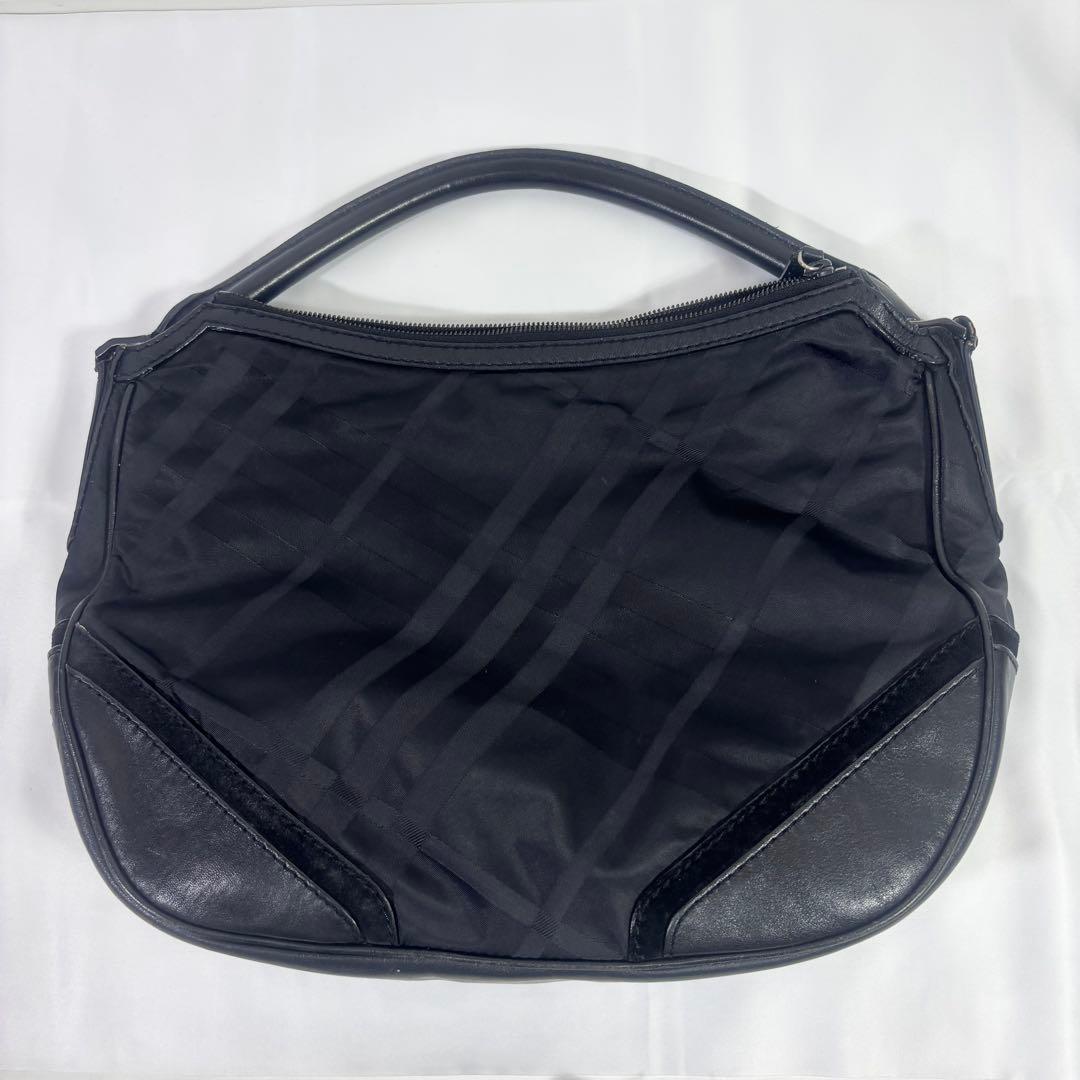 バーバリー　ナイロン レザー バッグ　トートバッグ　ハンドバック　ブラック