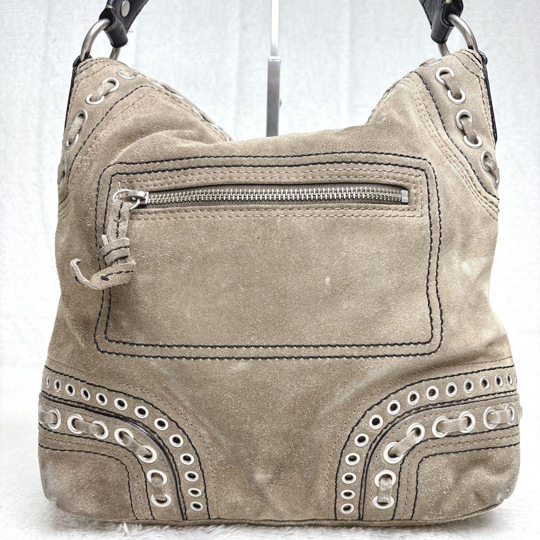 COACH コーチ　スエード ターンロック金具　ショルダーバッグ y2k