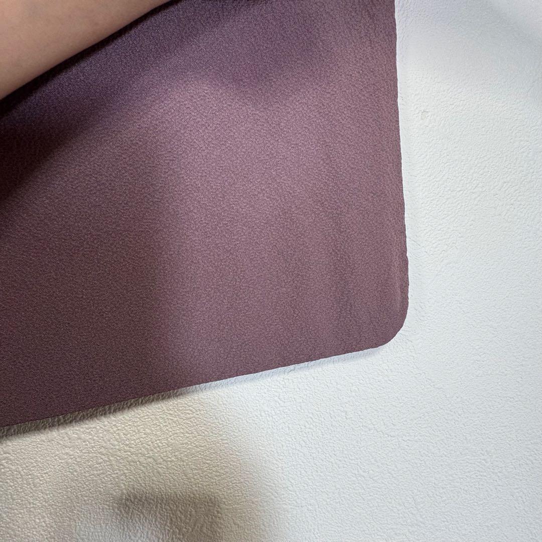 超美品　正絹　袷　広襟　付け下げ　着物　160裄65 ジュサブロー　赤紫　小豆色