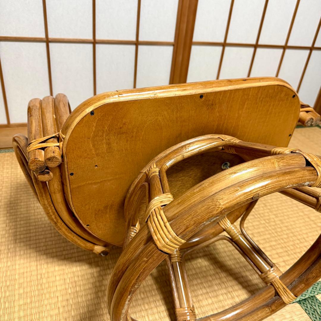 【送料無料】天然籐 ラタン製 360°回転座椅子