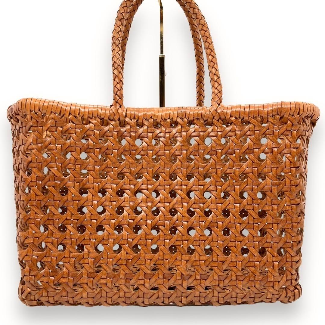 【極美品】45R　レザーメッシュ　編み込みトートバッグ　ブラウン　45rpm