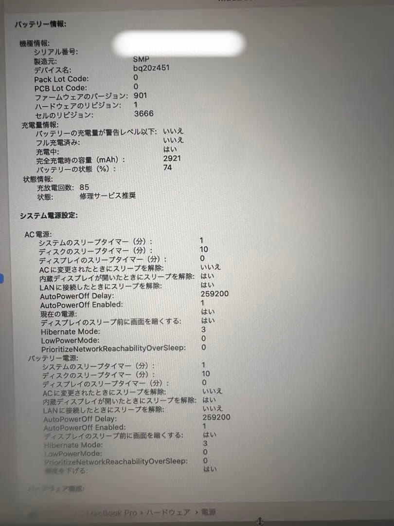 MacBook Pro (256GB, i5, 8GB) 本体、充電器、マウス