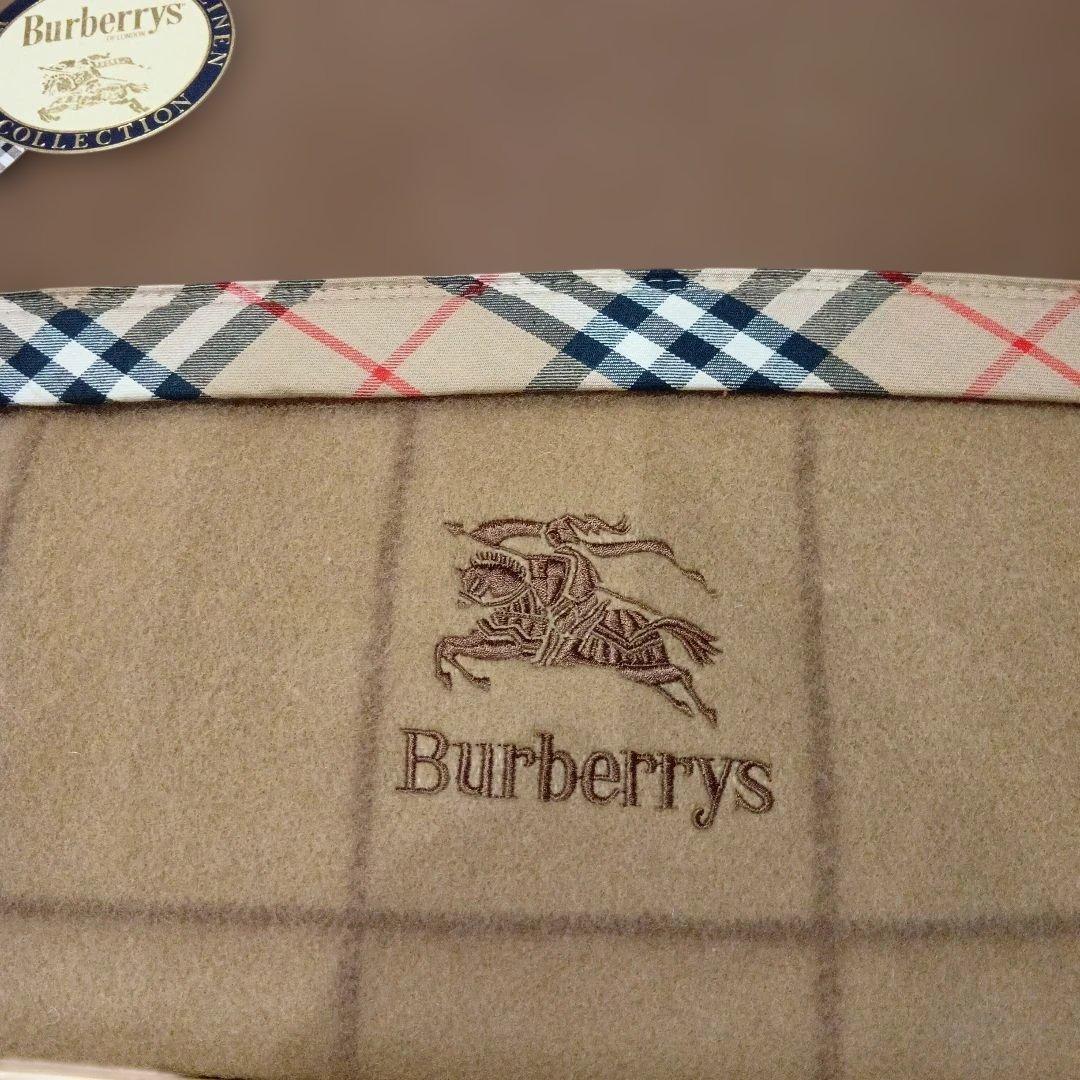 【限定価格】③☆未使用☆バーバリー/ウール100%純毛毛布140cmx200cm
