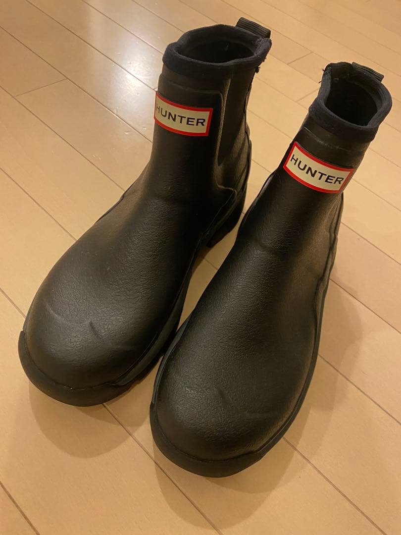 HUNTER ブラック ショートレインブーツ　25cm