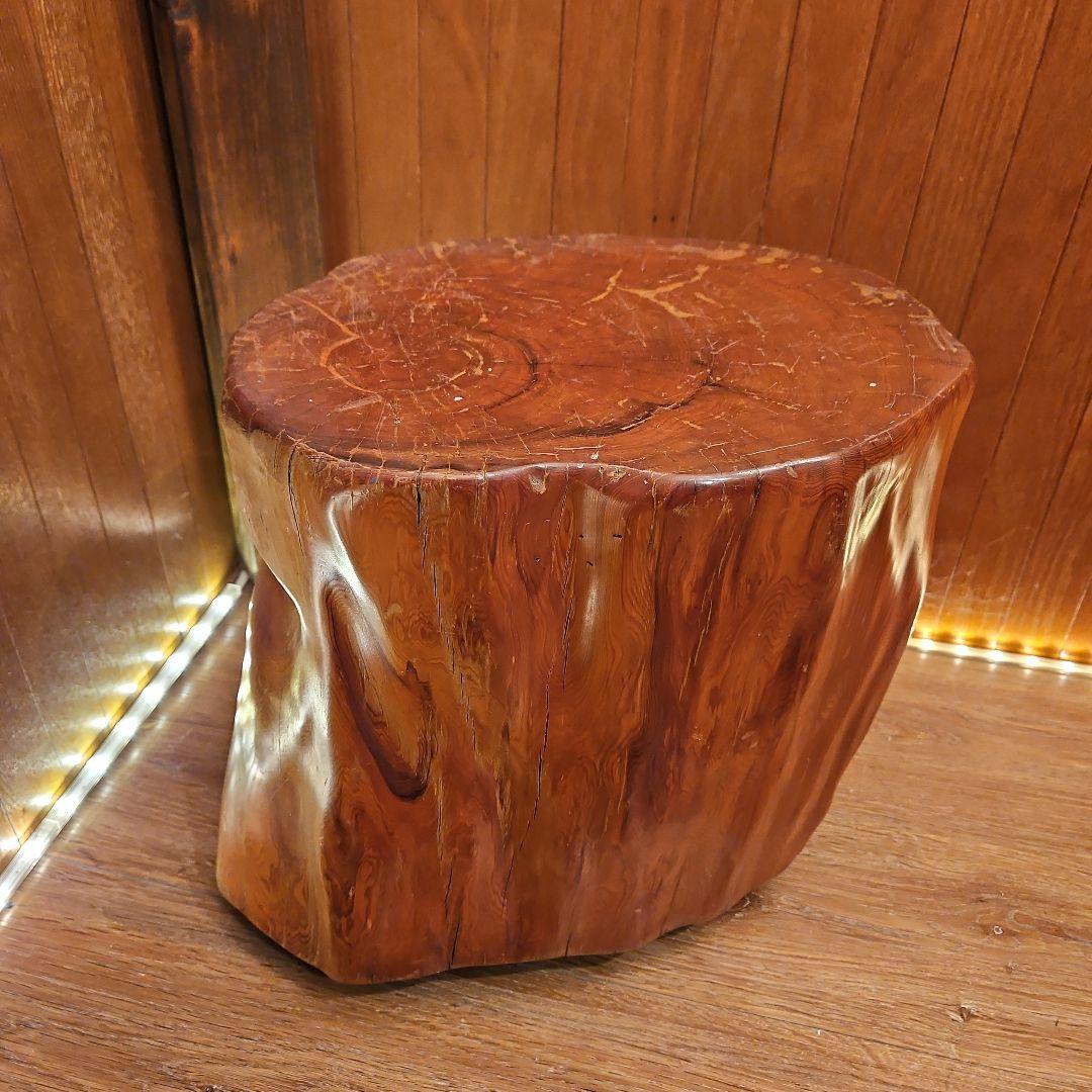 世界遺産 鹿児島 屋久杉 漆塗り 天然木 スツール 丸太椅子