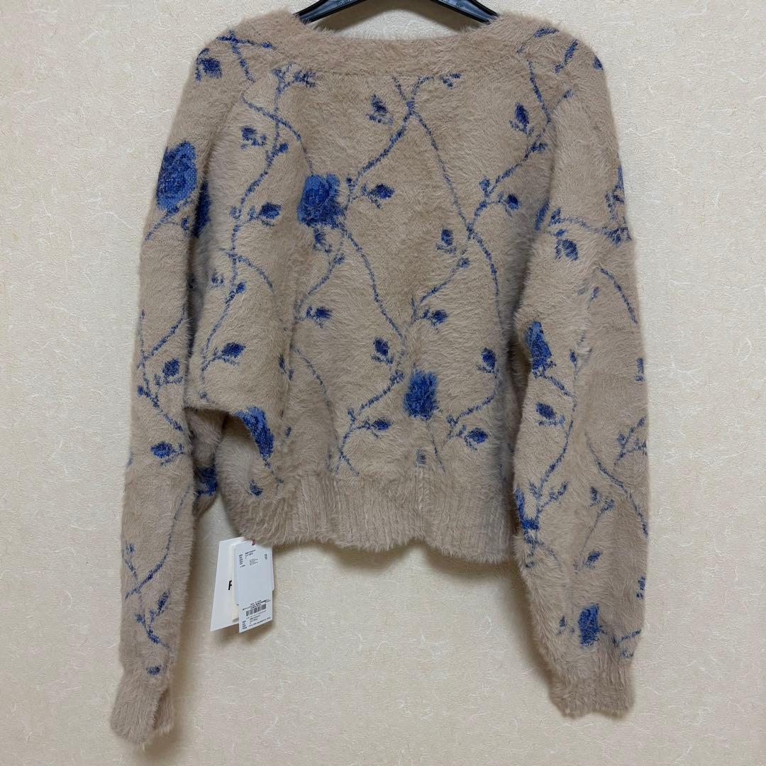 furfur ローズジャガード カーディガン