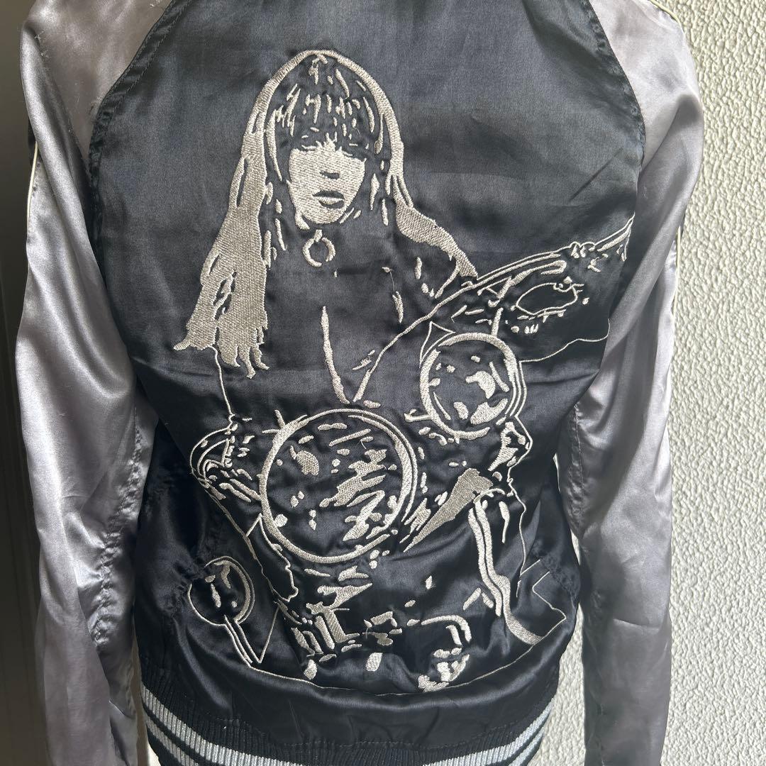 HYSTERIC GLAMOUR スカジャン バイカースタイル サテンジャケット