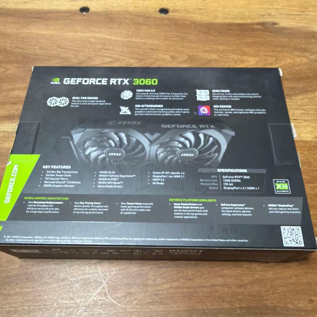 GeForce RTX3060 VENTU2X 12G OC 使用少ない美品