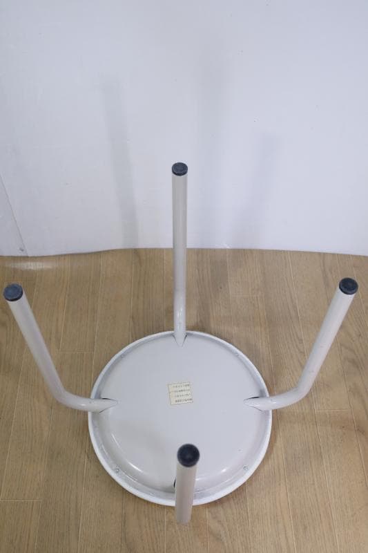 未使用に近く綺麗!◆レトロポップ　花柄スツール/丸椅子/パイプイス　70゛s