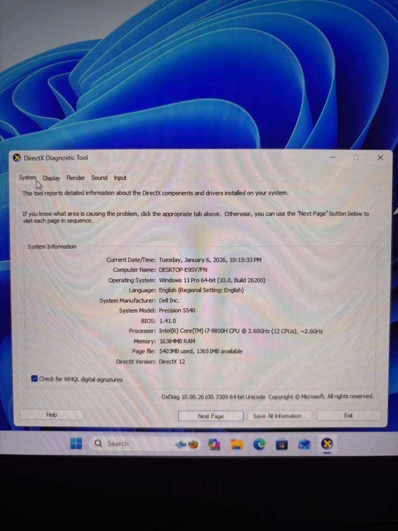 DELL Precision 5540 i7-9850H 15.6インチ FHD