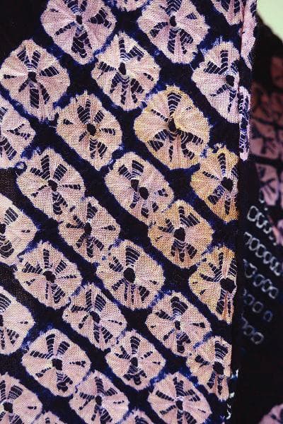 ★専用★未使用品 浴衣 有松絞り バチ衿 紺 花文 身丈163cm お洒落