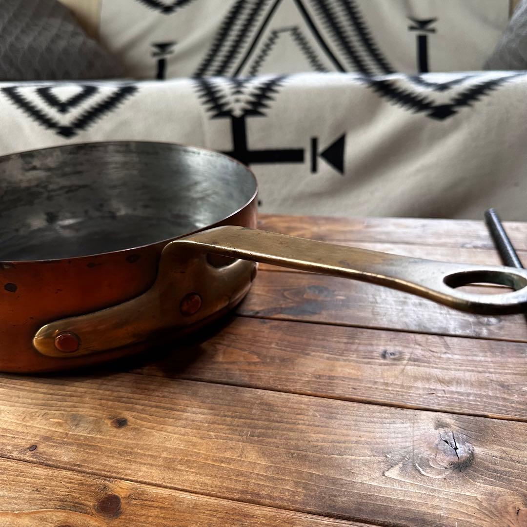 銅製　片手鍋　ビンテージ　フライパン　銅鍋　大型　希少